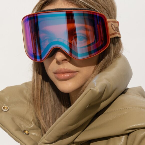 Chloe CH0072S 003 Shield Ski Mask/Sunglasses - Matte Rust/Orange Blue main image 4